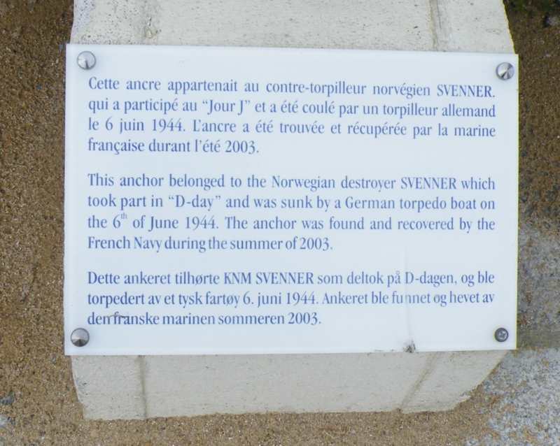 Ancre du contre-torpilleur Norvegien Svenner